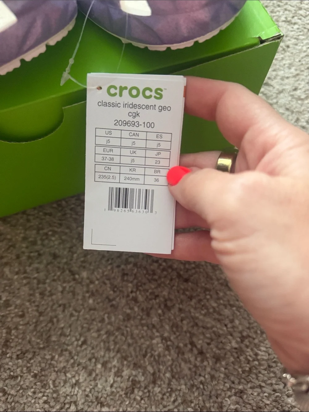 CROCS Kids Purple Textured Clogs with White Lining